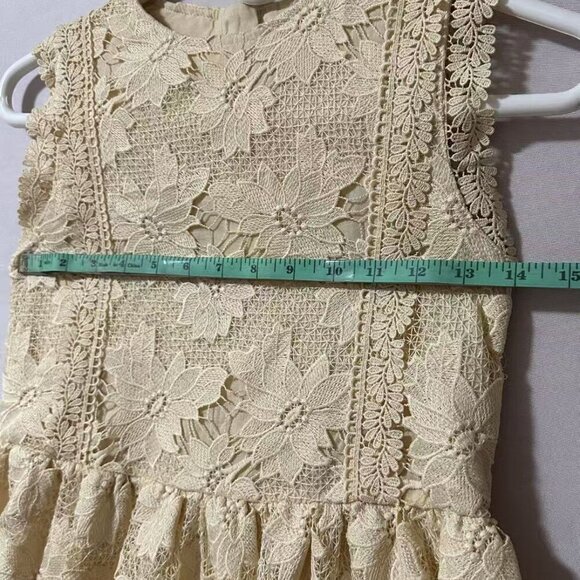 Girls Birthday Wedding & Flower Sleeveless A-Line Lace Party Dress  (11/12Years） - Picture 7 of 12